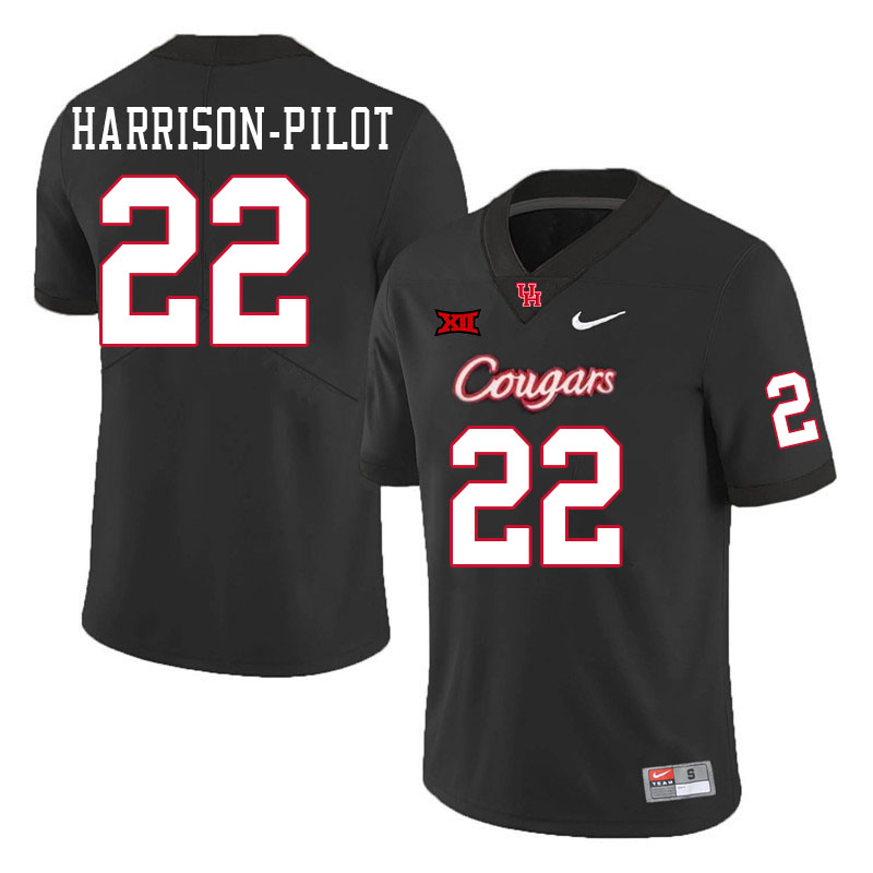 Men #22 Mikal Harrison-Pilot Houston Cougars Big 12 XII College Football Jerseys Stitched-Black